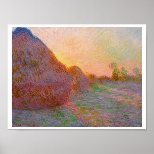 Claude Monet's Haystack Poster (Voorkant)