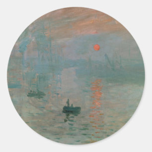 Claude Monet's Impression Sunrise (soleil levant) Ronde Sticker