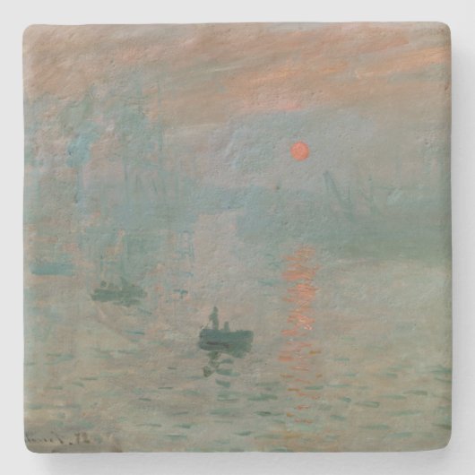 Claude Monet's Impression Sunrise (soleil levant) Stenen Onderzetter (Voorkant)