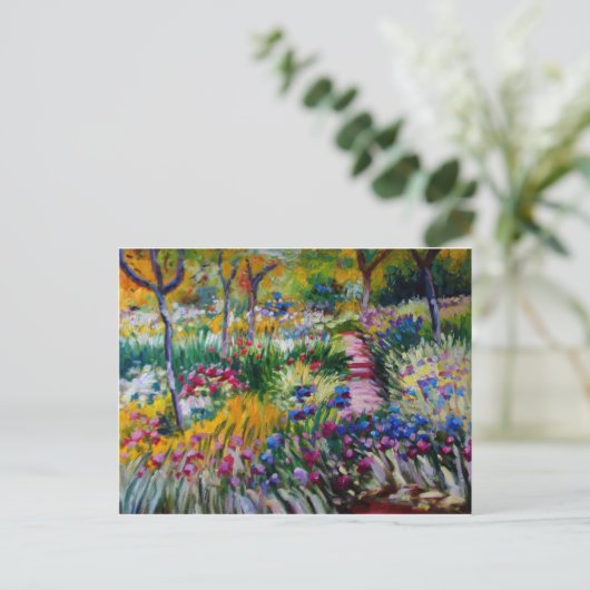 Claude Monet's Iris Garden Briefkaart (Staand voorkant)