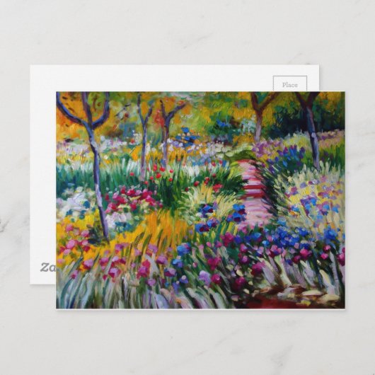 Claude Monet's Iris Garden Briefkaart (Voorkant / Achterkant)