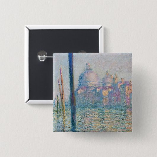 Claude Monet's Le Grand Canal Vierkante Button 5,1 Cm (Voorkant /achterkant)