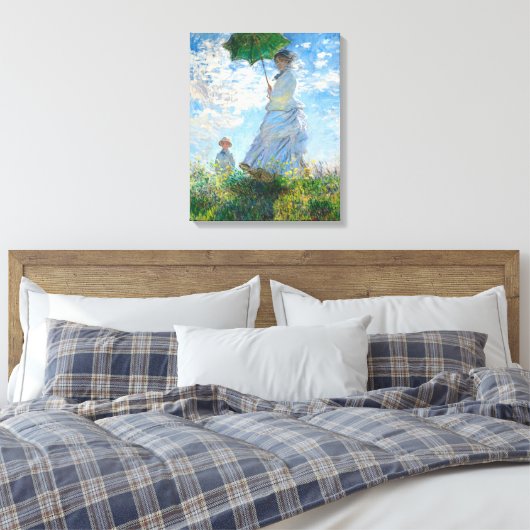 Claude Monet's Madame Monet en haar zoon Canvas Afdruk (Insitu (Slaapkamer))