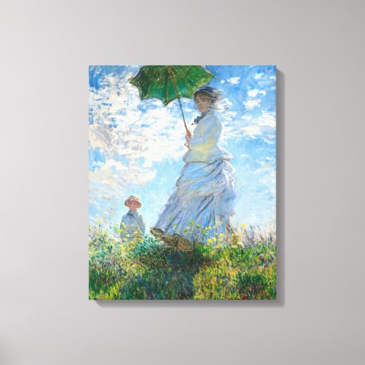 Claude Monet's Madame Monet en haar zoon Canvas Afdruk (Voorkant)