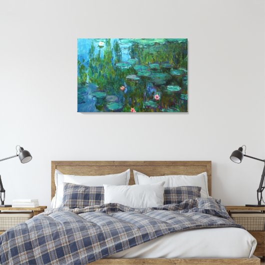 Claude Monet's Nymphéas Canvas Afdruk (Insitu (Slaapkamer))