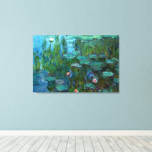 Claude Monet's Nymphéas Canvas Afdruk (Insitu (Houten vloer))