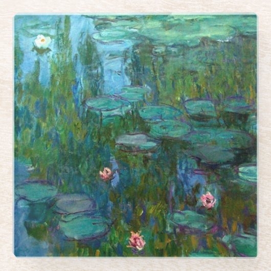 Claude Monet's Nymphéas Glazen Onderzetter (Voorkant)