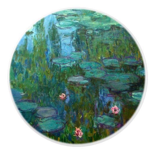Claude Monet's Nymphéas Keramische Knop (Voorkant)