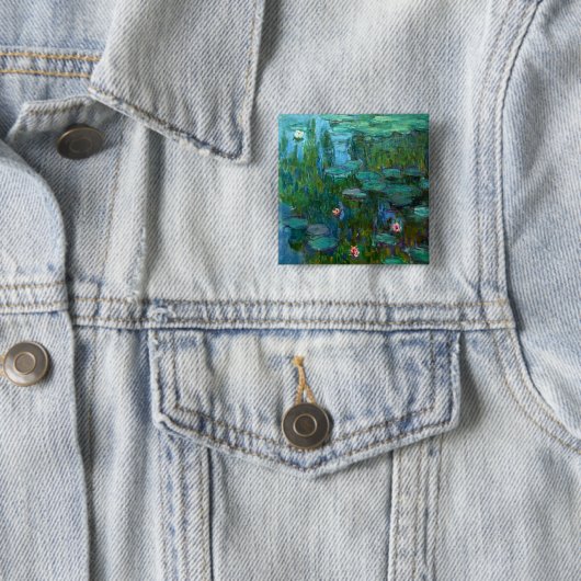 Claude Monet's Nymphéas Vierkante Button 5,1 Cm (In situ)