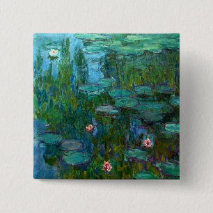 Claude Monet's Nymphéas Vierkante Button 5,1 Cm