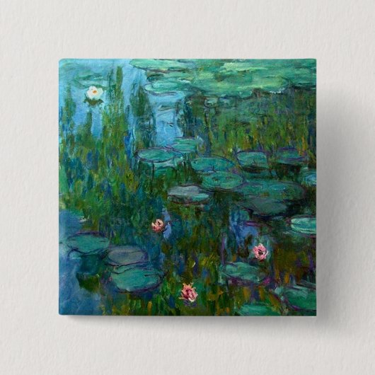 Claude Monet's Nymphéas Vierkante Button 5,1 Cm (Voorkant)