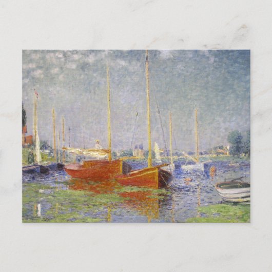 Claude Monets Rode boten bij Argenteuil (1875) Briefkaart (Voorkant)