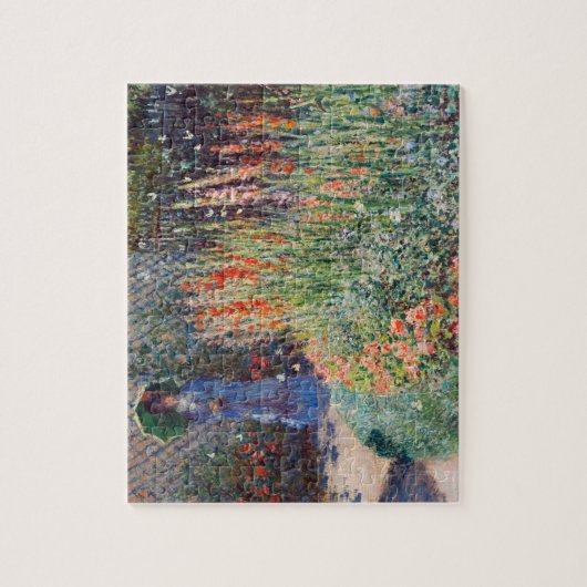 Claude Monet's Ronde Flower Bed (1876) beroemde p Legpuzzel (Verticaal)