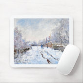 Claude Monet's Snow at Argenteuil landscape Muismat (Met muis)