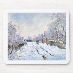 Claude Monet's Snow at Argenteuil landscape Muismat