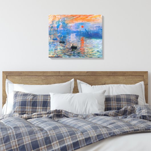 Claude Monet's Sunrise Canvas Afdruk (Insitu (Slaapkamer))