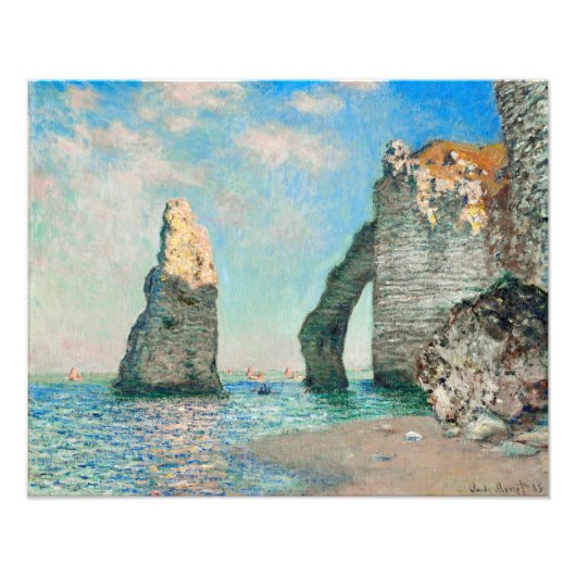 Claude Monet's The Cliffs at Étretat Foto Afdruk (Voorkant)