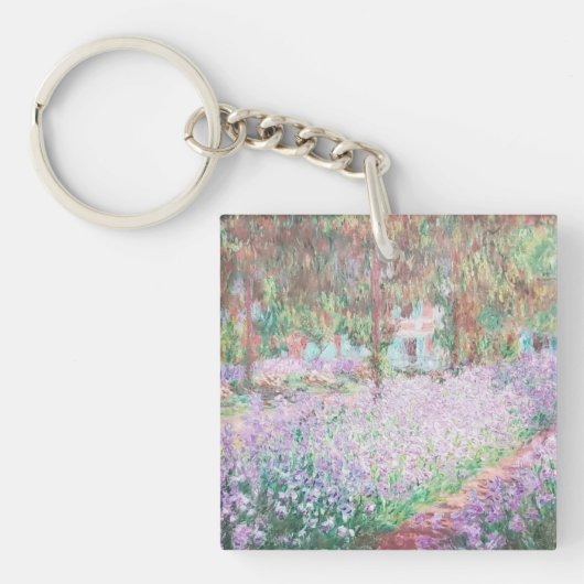Claude Monets tuin bij Giverny acryl sleutelhanger (Voorkant)