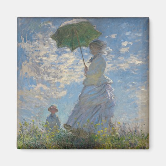 Claude Monet's Vrouw met een Parasol (De Stroll) Magneet (Voorkant)
