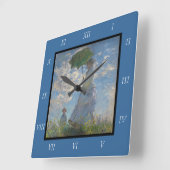 Claude Monet's Vrouw met een Parasol (De Stroll) Vierkante Klok (Hoek)
