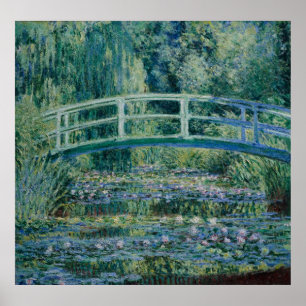 Claude Monet's Water Lilies en Japanse brug Poster