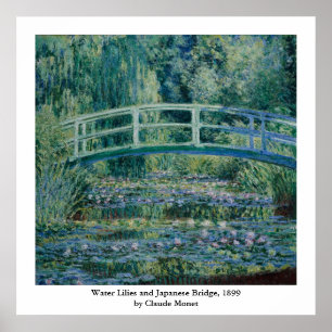 Claude Monet's Water Lilies en Japanse brug Poster