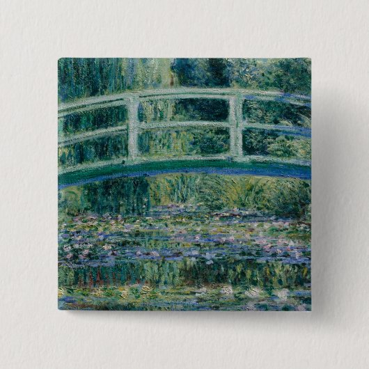 Claude Monet's Water Lilies en Japanse brug Vierkante Button 5,1 Cm (Voorkant)