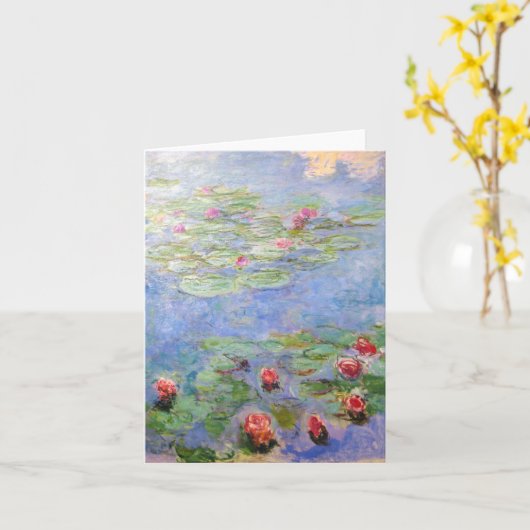Claude Monet's Water Lilies Kaart (Gele Bloem)