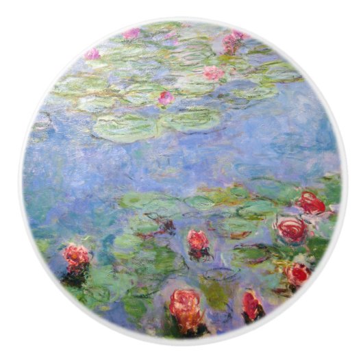 Claude Monet's Water Lilies Keramische Knop (Voorkant)