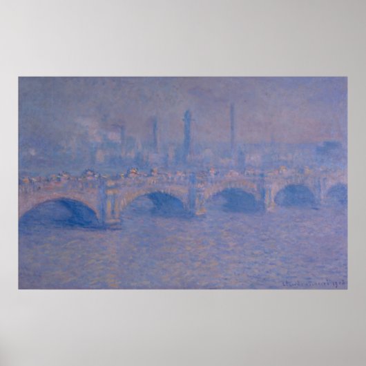 Claude Monet's Waterloorbrug Poster (Voorkant)