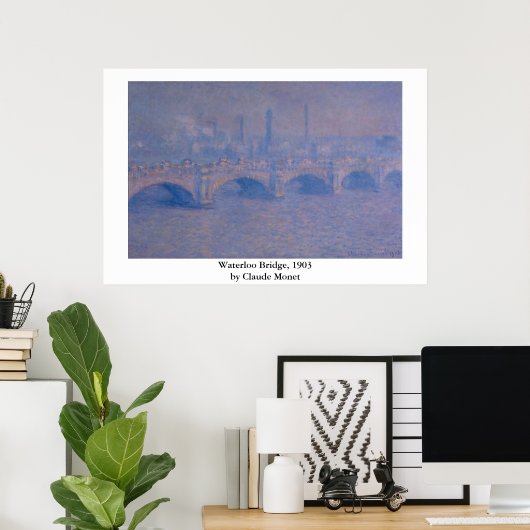 Claude Monet's Waterloorbrug Poster (Thuiskantoor)