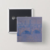 Claude Monet's Waterloorbrug Vierkante Button 5,1 Cm (Voorkant /achterkant)