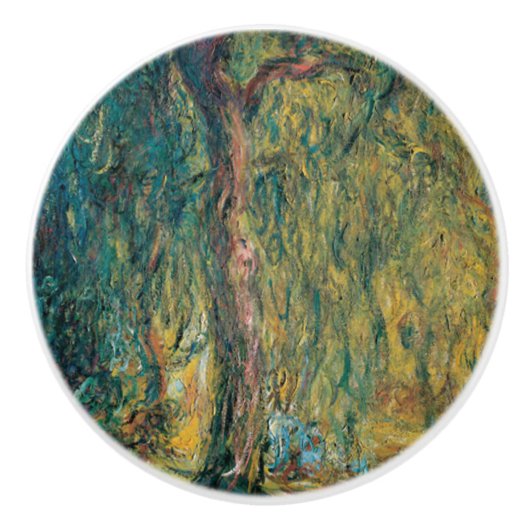 Claude Monet's weeping Willow Keramische Knop (Voorkant)