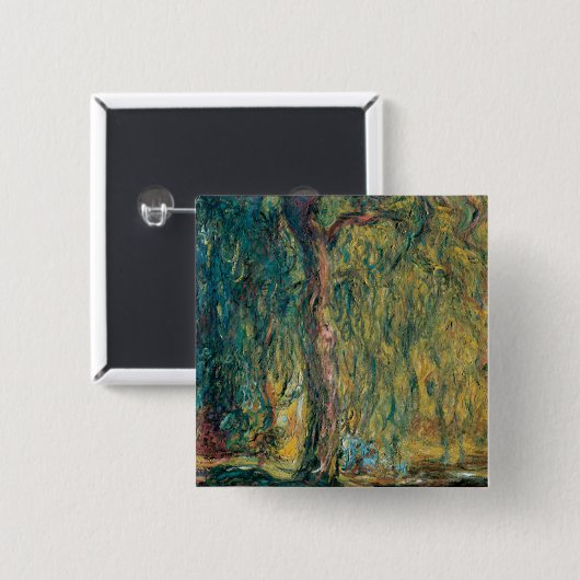 Claude Monet's weeping Willow Vierkante Button 5,1 Cm (Voorkant /achterkant)