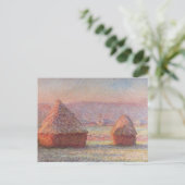 Claude Monet's White Frost Sunrise (hooibergen) Briefkaart (Staand voorkant)