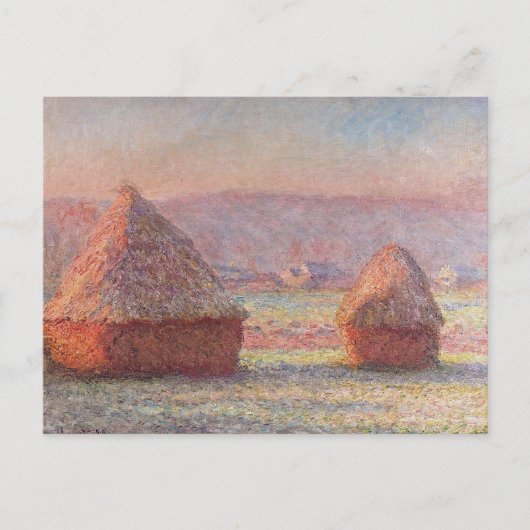Claude Monet's White Frost Sunrise (hooibergen) Briefkaart (Voorkant)
