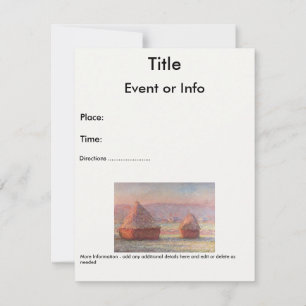 Claude Monet's White Frost Sunrise (hooibergen) Kaart