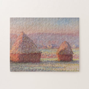 Claude Monet's White Frost Sunrise (hooibergen) Legpuzzel