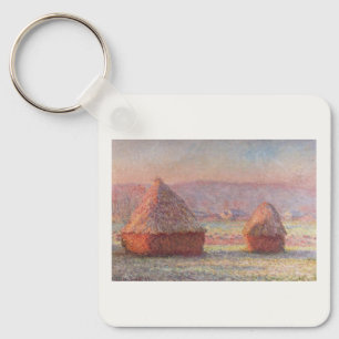 Claude Monet's White Frost Sunrise (hooibergen) Sleutelhanger