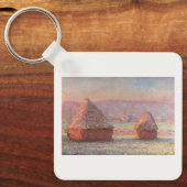 Claude Monet's White Frost Sunrise (hooibergen) Sleutelhanger (Voorkant)