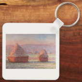Claude Monet's White Frost Sunrise (hooibergen) Sleutelhanger (Achterkant)