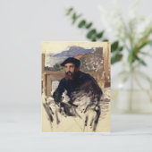 Claude Monet's zelfportret in zijn Atelier Briefkaart (Staand voorkant)