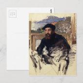 Claude Monet's zelfportret in zijn Atelier Briefkaart (Voorkant / Achterkant)