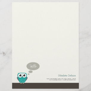 Claude the Little Owl  Letterhead Briefhoofd