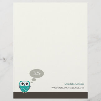 Claude the Little Owl  Letterhead Briefhoofd