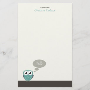 Claude the Little Owl   Papier voor briefpapier