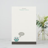 Claude the Little Owl | Papier voor briefpapier (Staand voorkant)