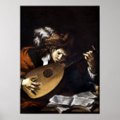 Claude Vignon The Lute Player Poster (Voorkant)