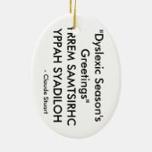 Claude's eerste kerstversiering!  Ho Ho Ho Keramisch Ornament (Achterkant)