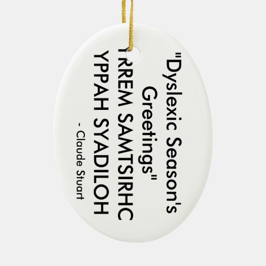 Claude's eerste kerstversiering!  Ho Ho Ho Keramisch Ornament (Achterkant)